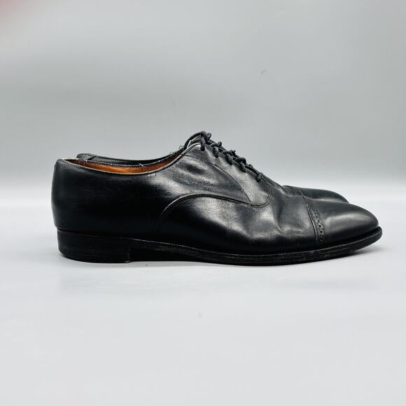Brooks Brothers Shoes Men 9.5 Black Leather Cap Toe Oxford Lace Up Dress Classic main image 9